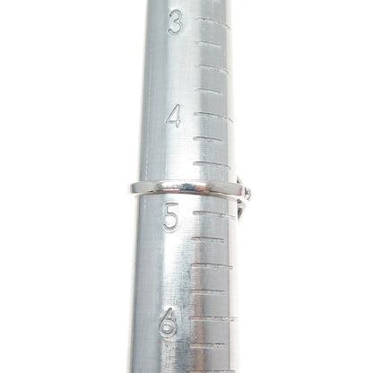 925 Sterling Silver Vintage Real Round-Cut Black Spinel & C Z Ring Size 4.75