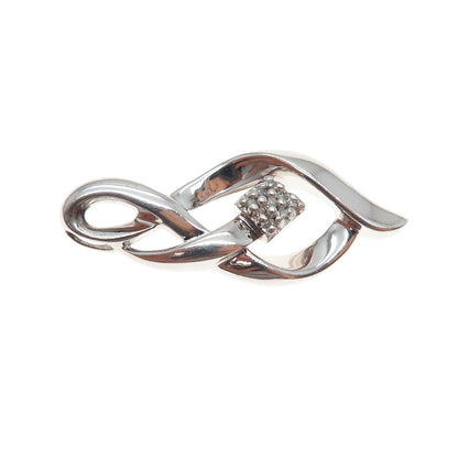 SUN 925 Sterling Silver Real Round-Cut Diamond Twisted Slide Charm Pendant