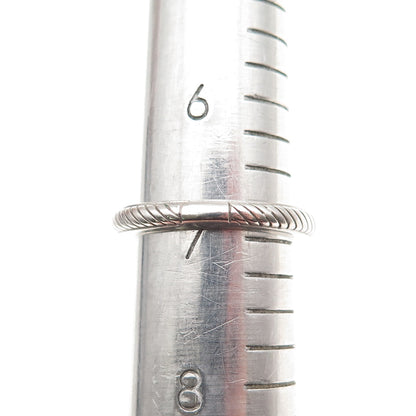 Judith Ripka 925 Sterling Silver Vintage Ribbed Stackable Band Ring Size 7