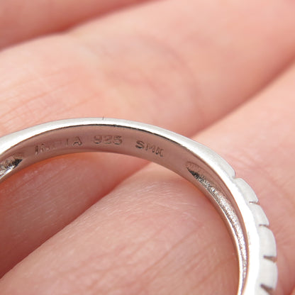 925 Sterling Silver 2-Tone Real Diamond & Amethyst Ring Size 6.75