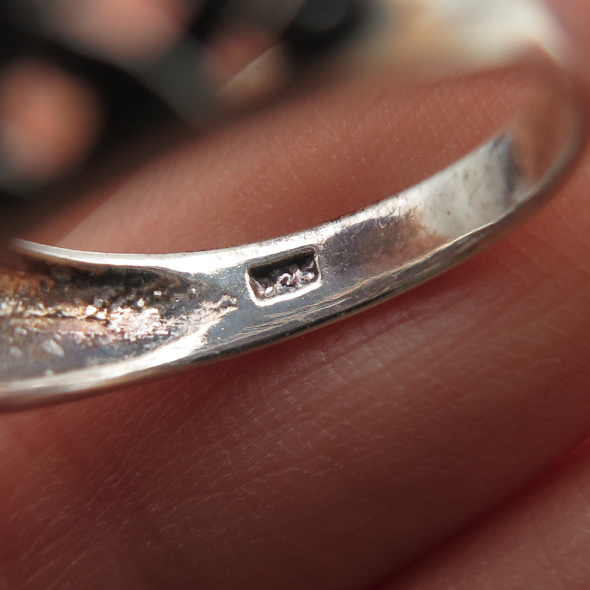 CHAPAL ZENRAY 925 Sterling Silver Vintage Woven Cage Oxidized Ring Size 7