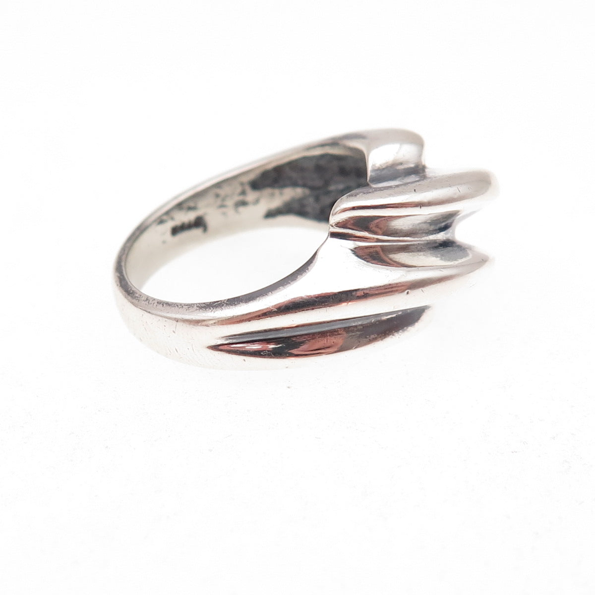 925 Sterling Silver Vintage Modernist Oxidized Ring Size 6