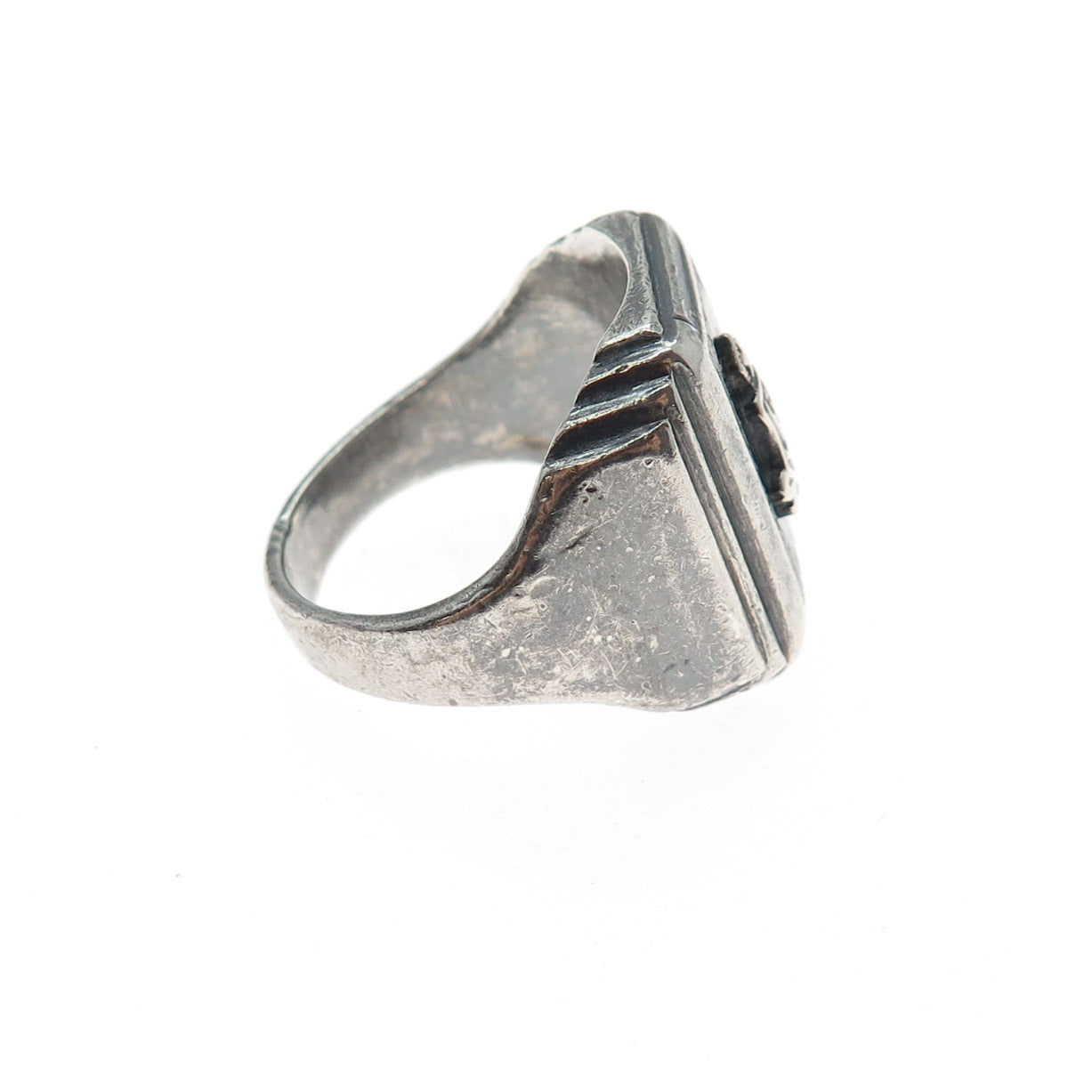BATES & KLINKE 925 Sterling Silver Antique Black Onyx Boy Scouts Ring Size 9.25