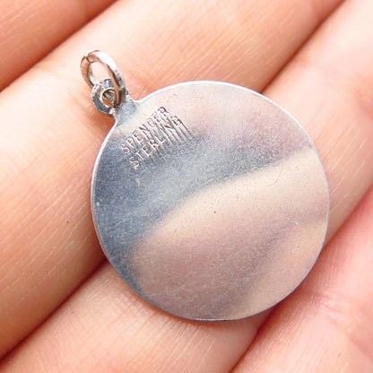 925 Sterling Silver Vintage Spencer "Merry Christmas" Charm Pendant