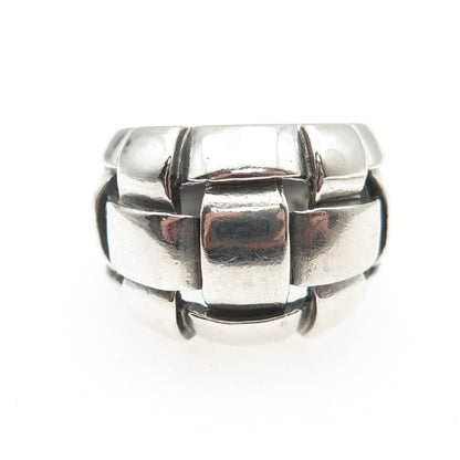 CHATEAU D'ARGENT 925 Sterling Silver Vintage Woven Dome Oxidized Ring Size 7