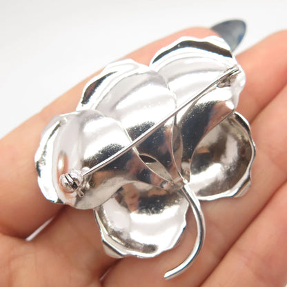 835 Silver Vintage Floral Pin Brooch