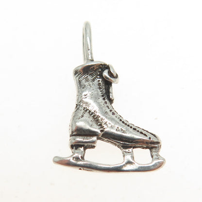 925 Sterling Silver Vintage Ice Skating Shoe Minimalist Charm Pendant