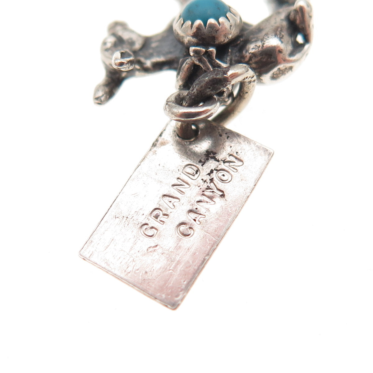 Bell Trading Post Old Pawn 925 Sterling Vintage Turquoise Donkey Charm Pendant