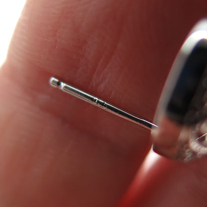 925 Sterling Silver Round-Cut C Z Ornate Stud Earrings