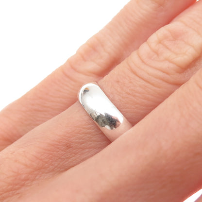 925 Sterling Silver Vintage Classic Wedding Band Ring Size 5.25