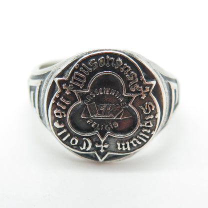 G. WM REISNER Sterling Silver Vintage Catholic Religious School Ring Size 4.75