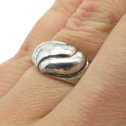 CHAPAL-ZENRAY 925 Sterling Silver Vintage Ribbed Ring Size 6.75