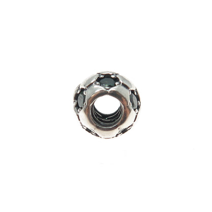 PANDORA 925 Sterling Silver Real Chrome Diopside Soccer Ball Slide Bead Charm