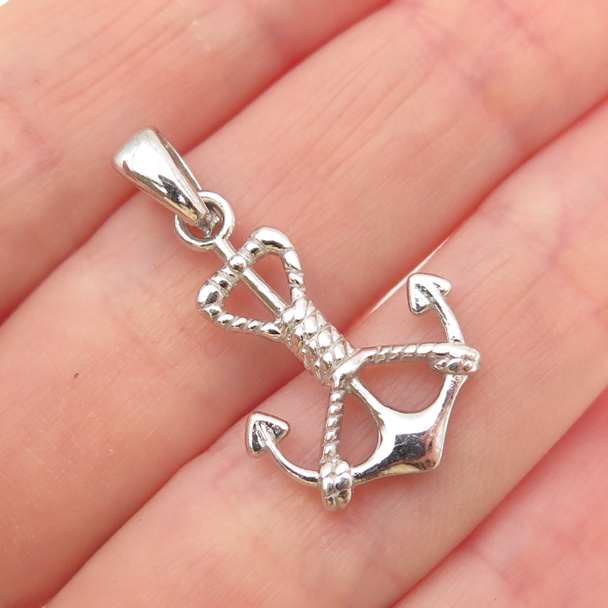 925 Sterling Silver Vintage Anchor Charm Pendant