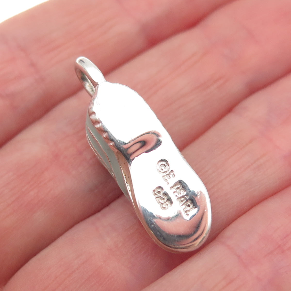 E. Pearl 925 Sterling Silver Vintage Enamel Sneakers Shoe 3D Charm Pendant
