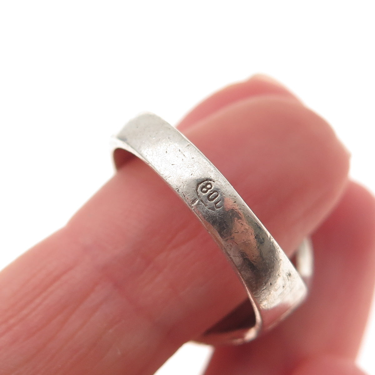 800 Silver Antique Art Deco Real MOP Carved Roman Warrior Oxidized Ring Size 9.5