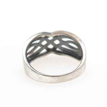 Charles Winston 925 Sterling Silver Vintage Celtic Woven Oxidized Ring Size 8.75