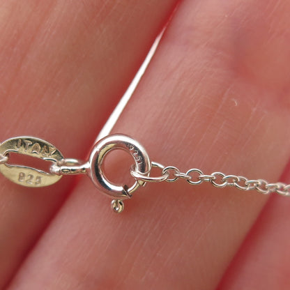 Sun 925 Sterling Silver Real Diamond Infinity Cable Chain Necklace 18"