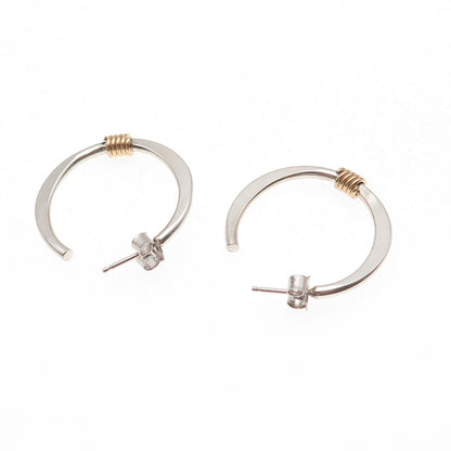 925 Sterling Silver Gold Filled Vintage Hoop Earrings