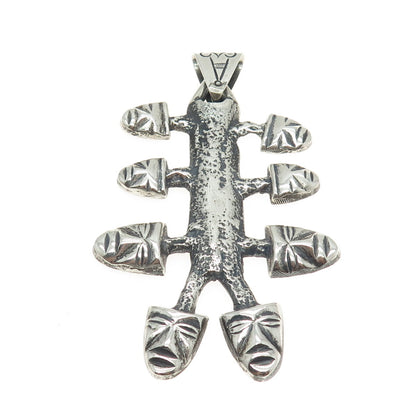 925 Sterling Silver Vintage Mexico Tribal Face Mask Pendant