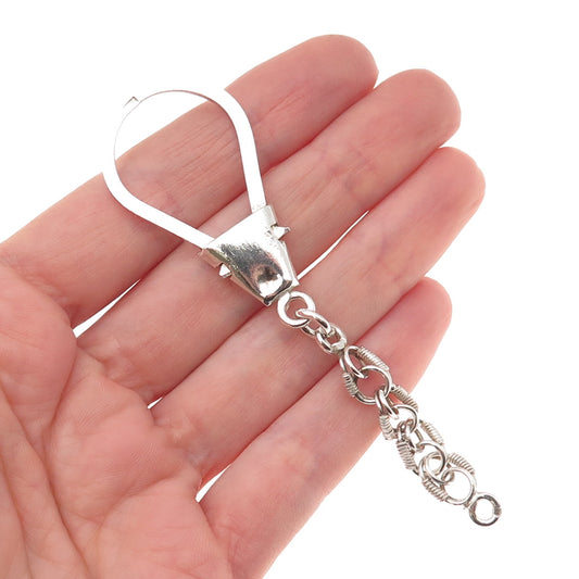 800 Silver Vintage Egypt Key Chain Ring Holder