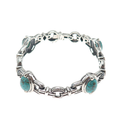 ROSS SIMONS 925 Sterling Silver Vintage Real Kingman Turquoise Bracelet 7.25"
