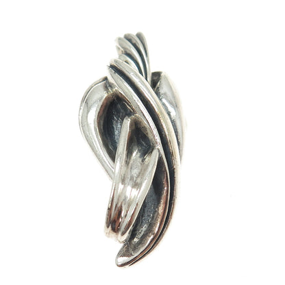 SKILL FULL SILVERSMITHS 925 Sterling Silver Vintage Ribbed Modernist Pendant