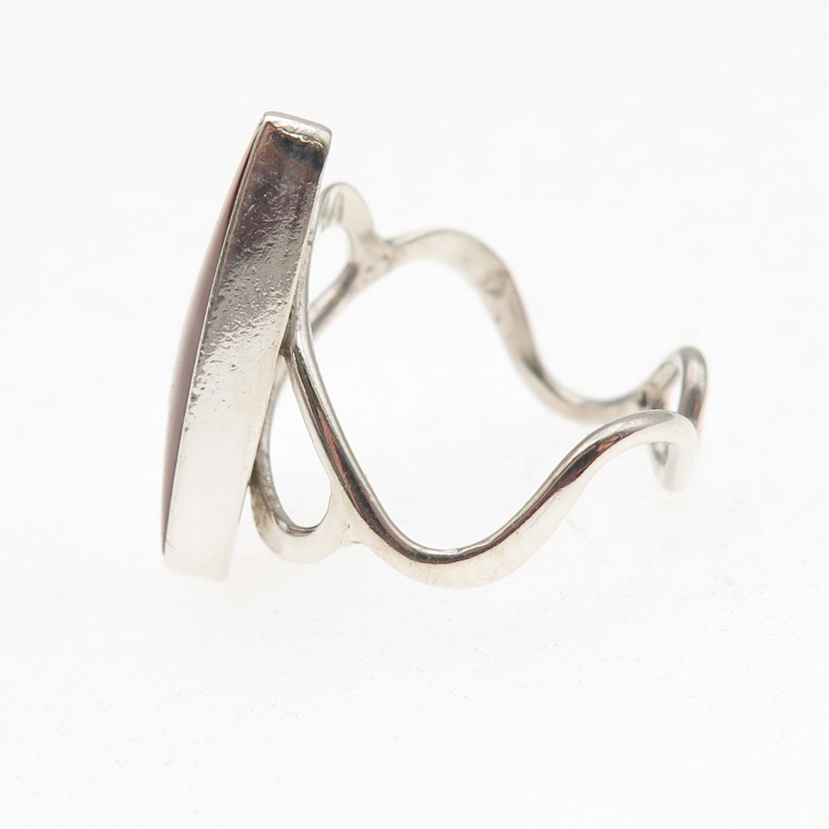 Old Pawn 925 Sterling Silver Vintage Southwestern Agate Tribal Ring Size 6.75