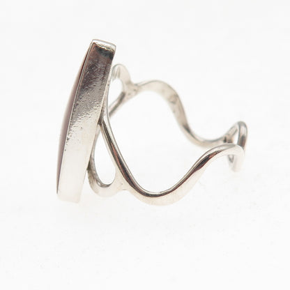 Old Pawn 925 Sterling Silver Vintage Southwestern Agate Tribal Ring Size 6.75
