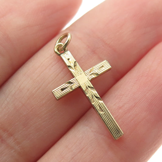 1/20 12K Gold Filled Antique Cross Engraved Pendant