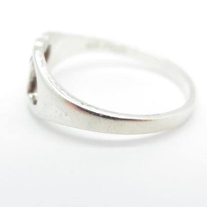 925 Sterling Silver Vintage Couple of Hearts Ring Size 7.25