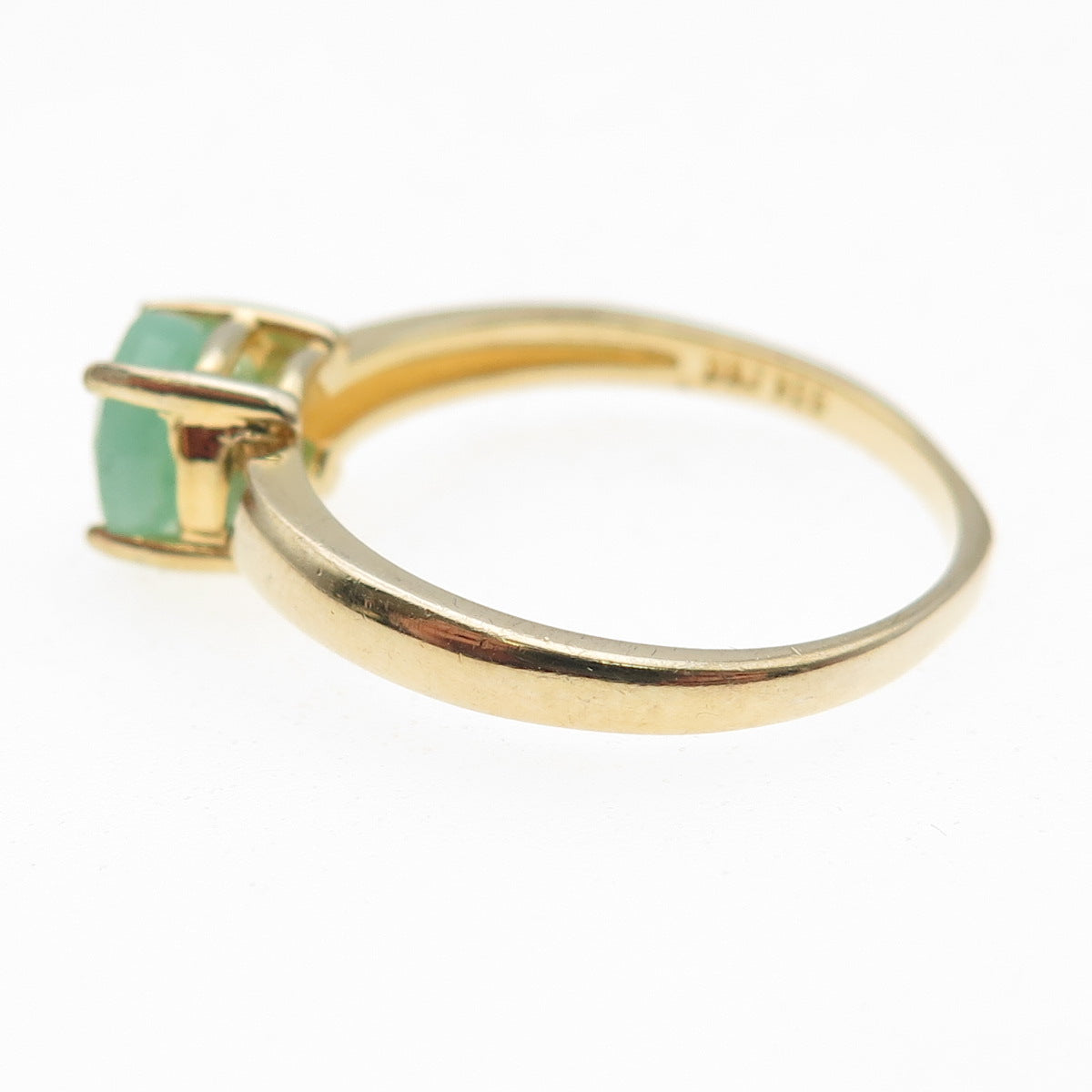 DEE BERKLE 925 Sterling Silver Gold Plated Real Emerald Ring Size 9