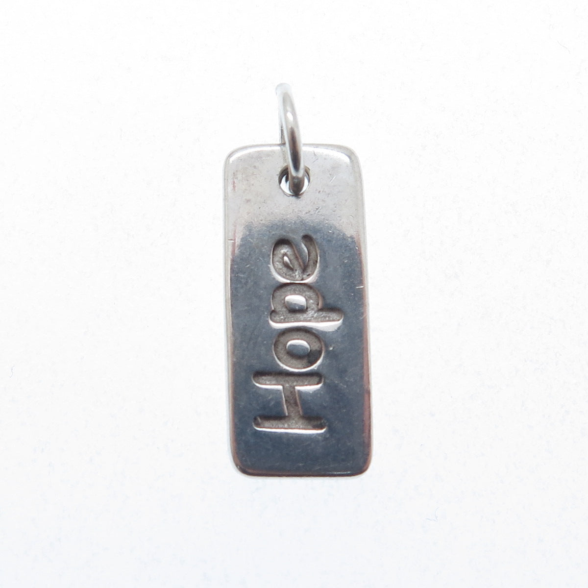 925 Sterling Silver Vintage Hope Tag Minimalist Charm Pendant