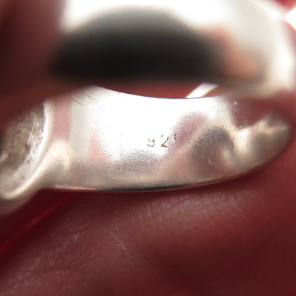 925 Sterling Silver Vintage Real Rutilated Quartz Modernist Ring Size 6