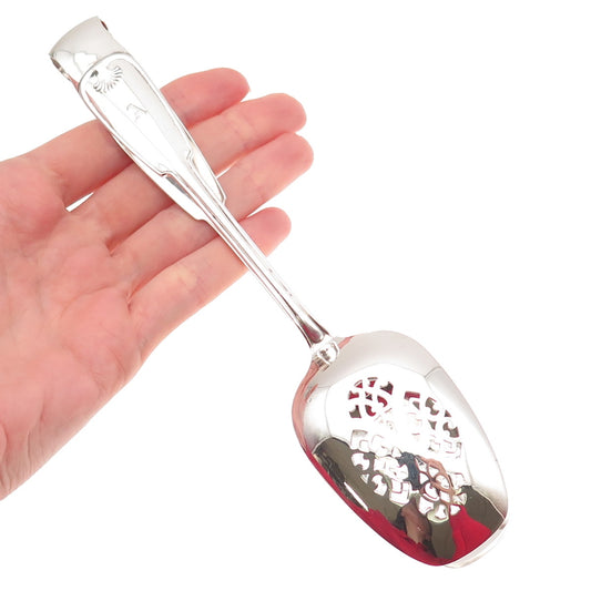 TIFFANY & CO. 925 Sterling Silver Antique 1871 Palm Large Ice Serving Tongs