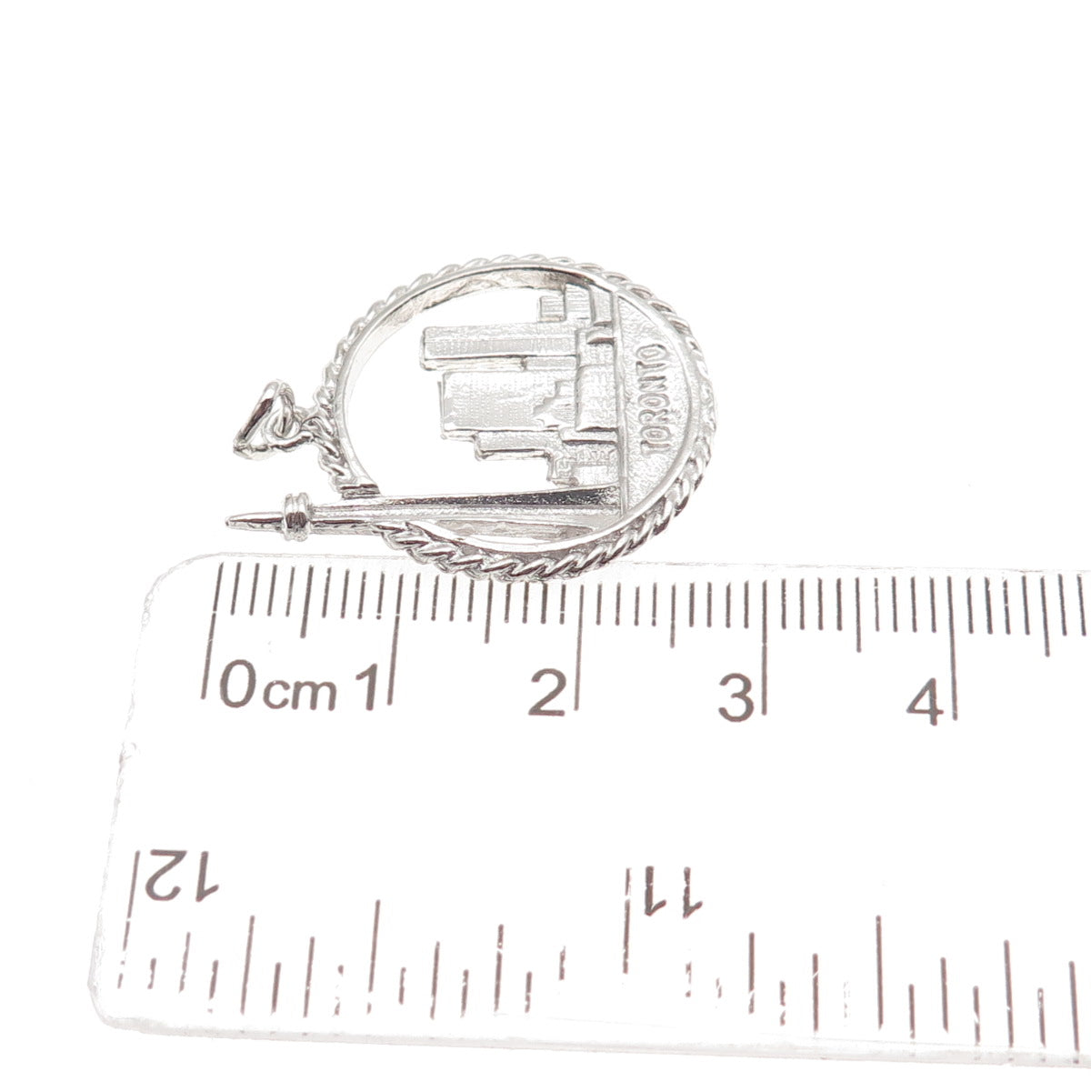 925 Sterling Silver Vintage Toronto Skyline Charm Pendant