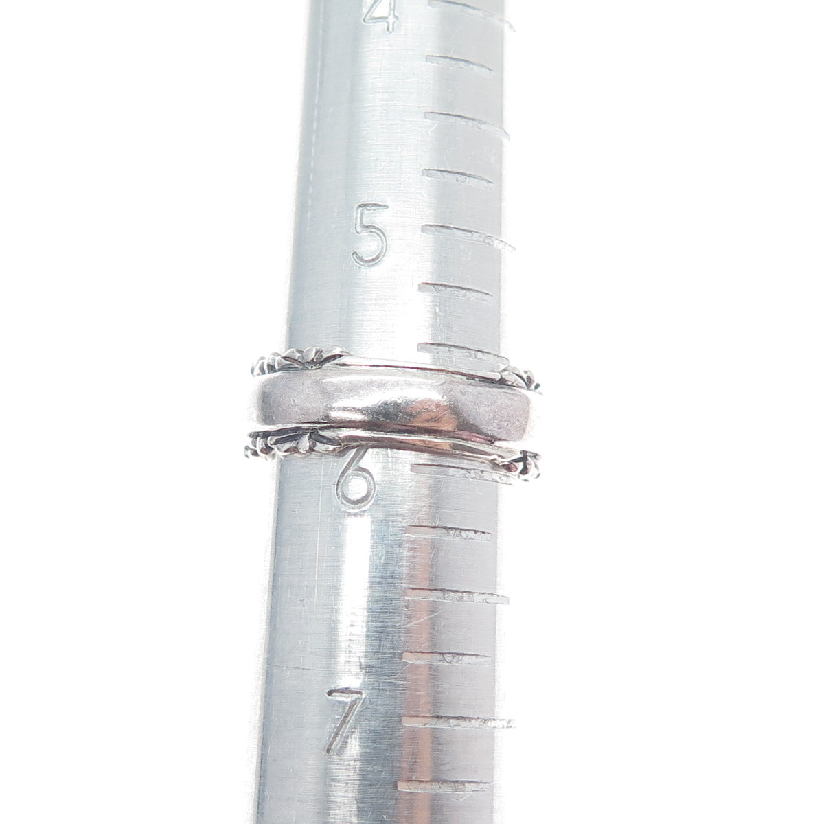 925 Sterling Silver Vintage Happiness Oxidized Band Ring Size 6