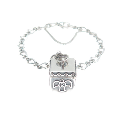 JAMES AVERY 925 Sterling Silver Vintage Holy Spirit Pill Box Charm Bracelet 7"