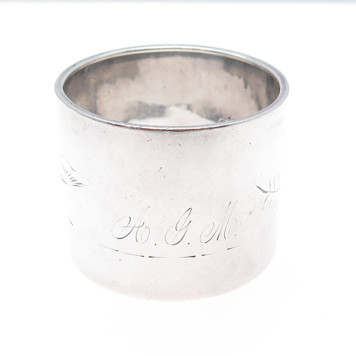 GORHAM 925 Sterling Silver Antique Victorian Engraved Napkin Ring Holder #880