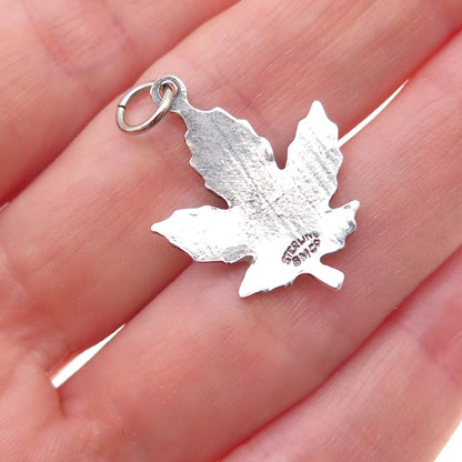 Breadner Co. Sterling Antique Art Deco Enamel Niagara Falls Maple Leaf Pendant