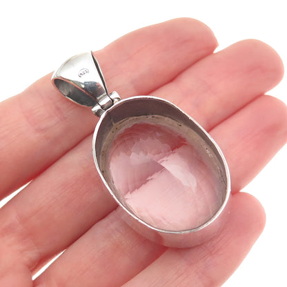 925 Sterling Silver Vintage Real Oval-Cut Amethyst Pendant