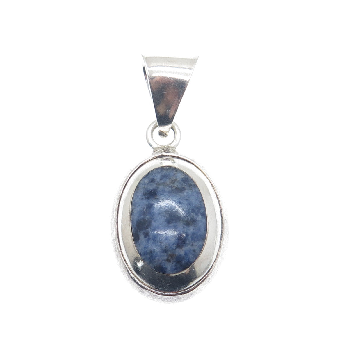 925 Sterling Silver Vintage Mexico Real Cabochon Sodalite Charm Pendant