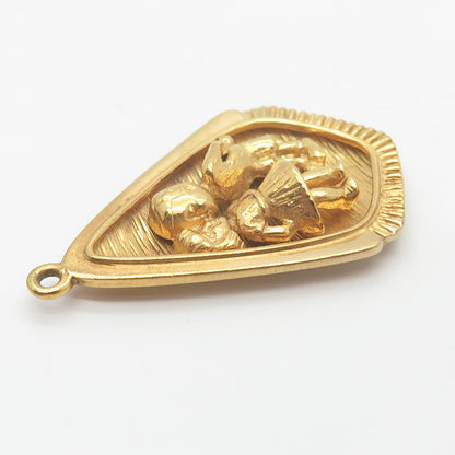 925 Sterling Silver Gold Plated Vintage McM Boy & Girl Pendant