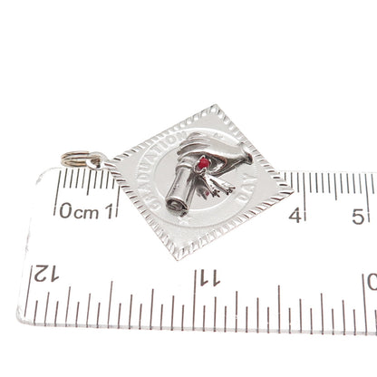 M&M Mark Mercy Sterling Silver Vintage Rhinestone Graduation Day Charm Pendant