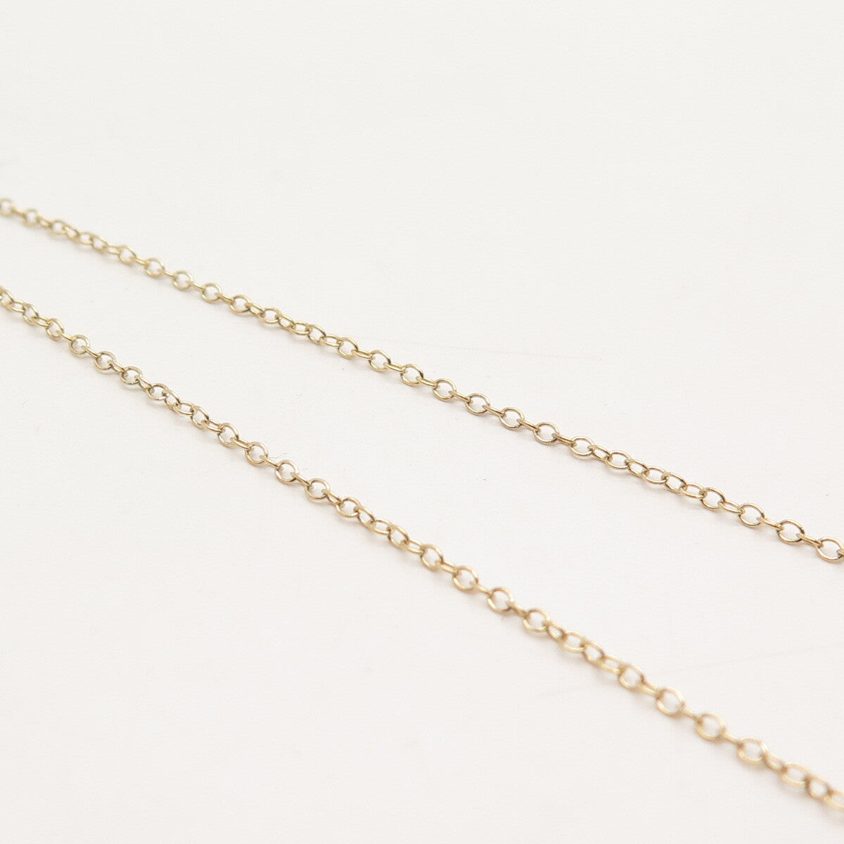 925 Sterling Silver Gold Plated Real White Diamond Leaf Rolo Chain Necklace 18"