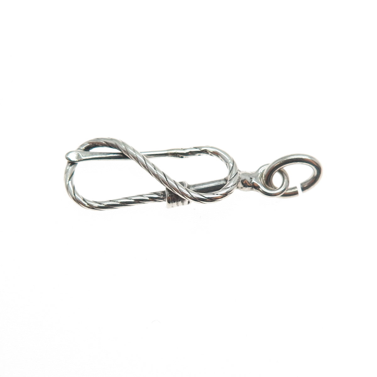 925 Sterling Silver Antique Art Deco Lasso Oxidized Charm Pendant