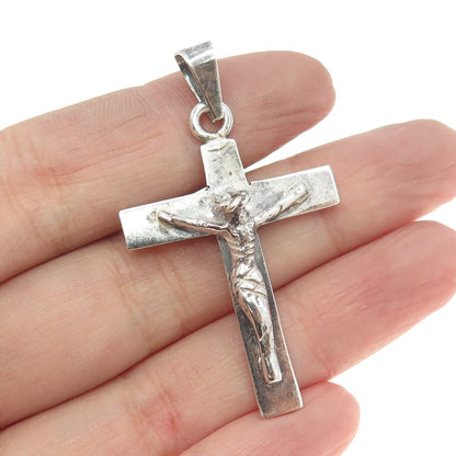 925 Sterling Silver Vintage Mexico Crucifix Cross Pendant