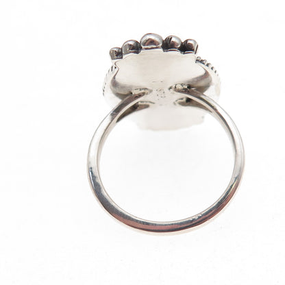 Old Pawn 925 Sterling Silver Vintage Southwestern Sodalite Tribal Ring Size 7