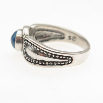 Shube 925 Sterling Silver Vintage Real Lapis Oxidized Ring Size 8.25