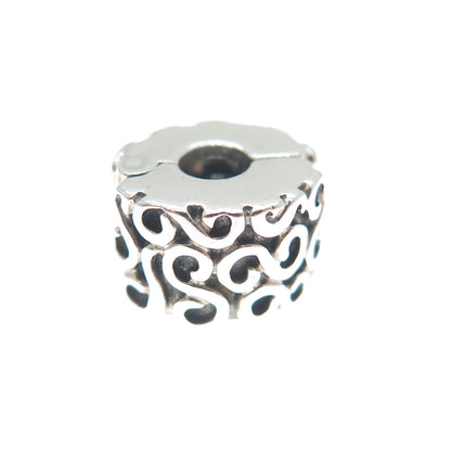 PANDORA 925 Sterling Silver Swirl Oxidized Clip Charm